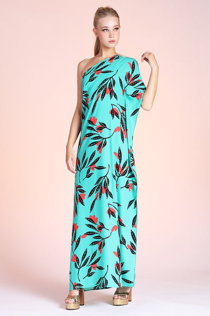 Havana Fern One Shoulder Maxi Dress