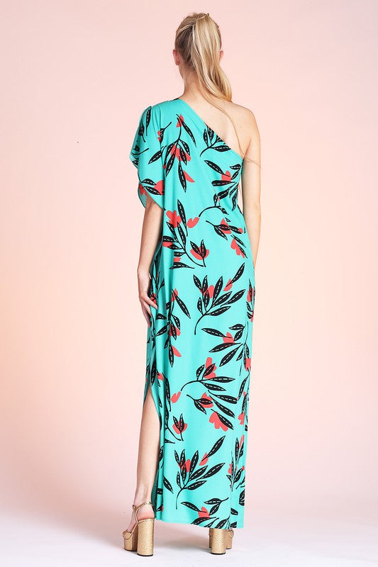 Havana Fern One Shoulder Maxi Dress