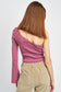 ONE SHOULDER FLARED SLEEVE TOP