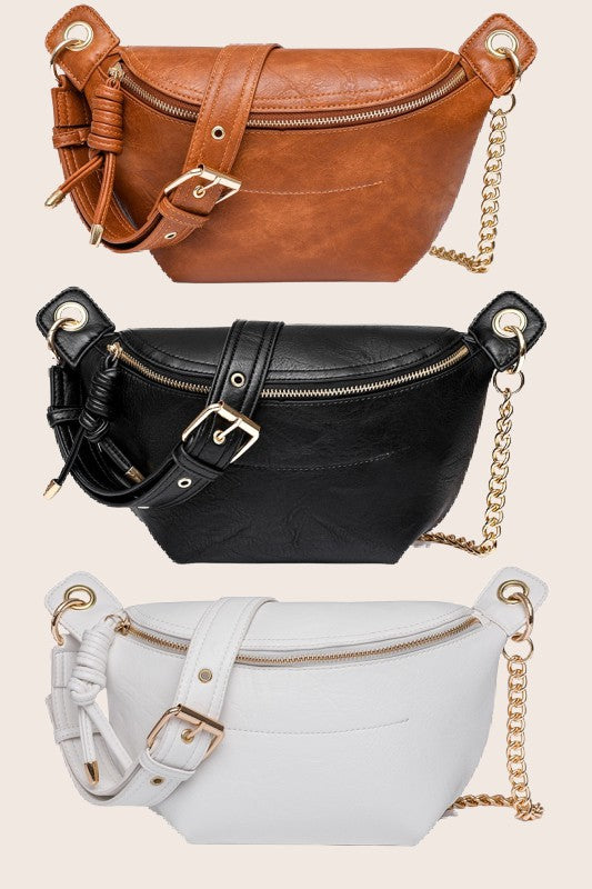 Twist Tassel Sling Chain Crossbody Bum Bag