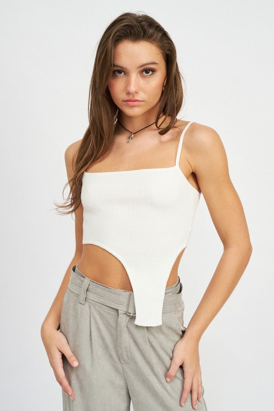 SPAGHETTI STRAP ASYMMETRICAL TANK