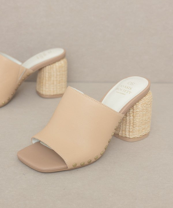 OASIS SOCIETY Serena - Studded Raffia Slide Heel