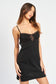 LACE CONTRASTED MINI SLIP DRESS