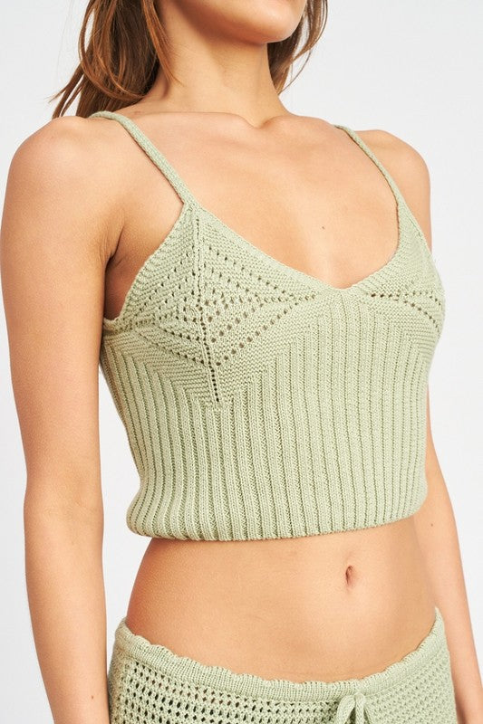 CROCHET CROP CAMI TOP