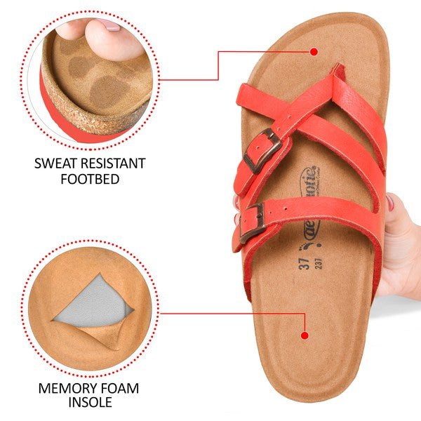 Celestis Soft Footbed Strappy Slide Sandals