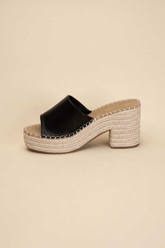 LOCK-1 ESPADRILLE MULE HEELS