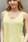 BOMBOM Criss Cross Front Detail Sleeveless Top in Butter Yellow