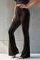 Ribbed High Waist Flare Pants