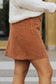 Buttoned Corduroy Mini Skirt