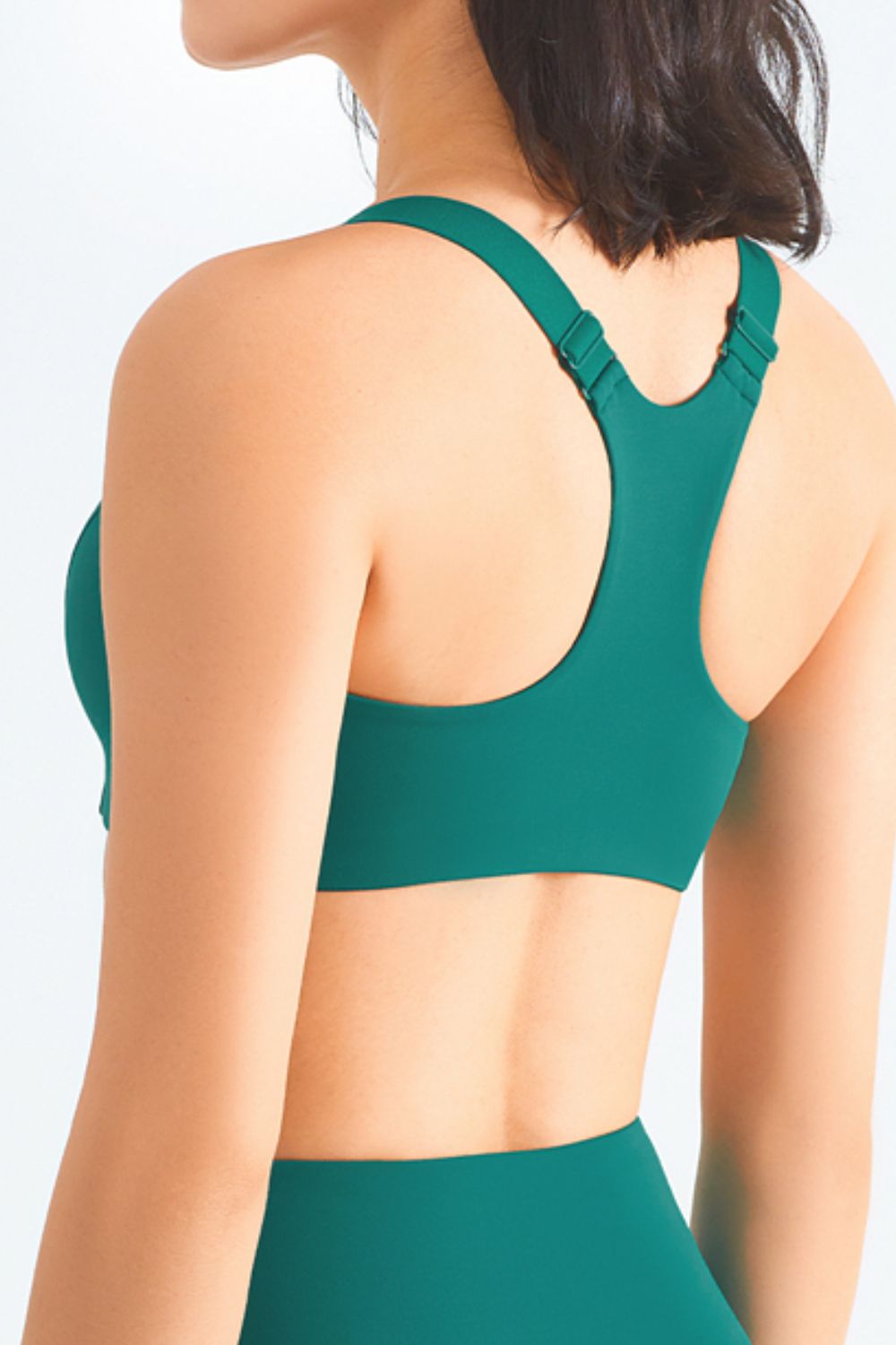 Zip-Up Racerback Sports Bra