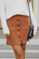 Buttoned Corduroy Mini Skirt