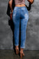 Button Fly Center Seam High Rise Jeans