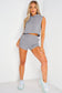 Hooded Crop Top & Pocketed Shorts Set