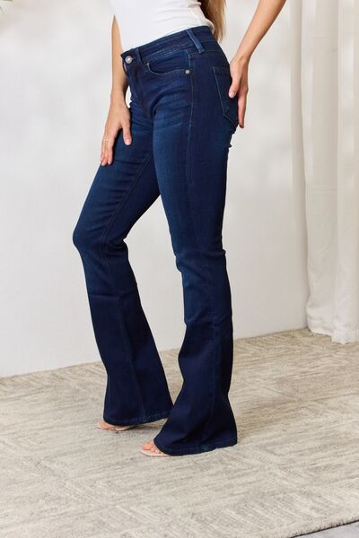 Kancan Full Size Mid Rise Flare Jeans