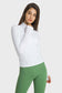 Half Zip Thumbhole Sleeve Sports Top