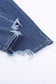 High-Rise Distressed Hem Detail Jeans