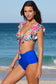 Two-Tone Flutter Sleeve Two-Piece Swimsuit