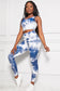 Tie-dye Crop Top and Leggings Set