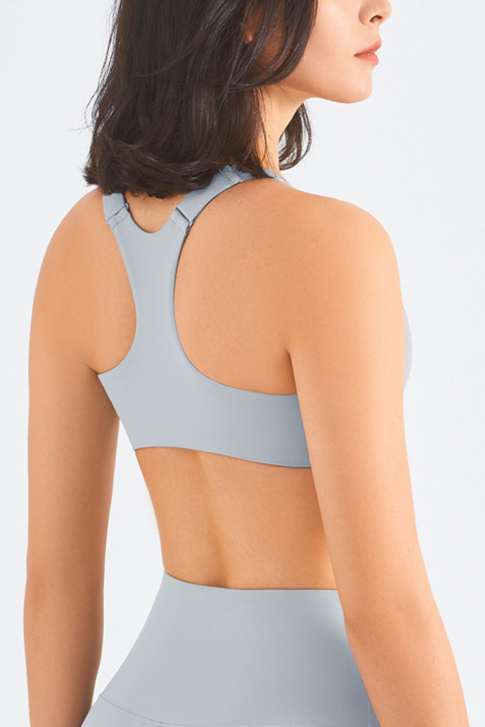 Zip-Up Racerback Sports Bra