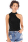 Asymmetrical Sleeveless Rib-Knit Top